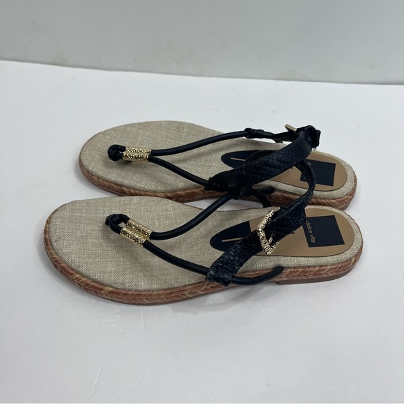 Dolce Vita black and gold espadrilles/ flat sandals - Picture 3 of 7